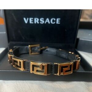 Versace Black and Gold Geometric Bracelet